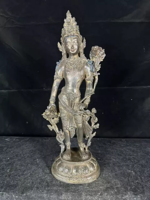 23" Old Tibet Bronze Lotus Hands guanyin Avalokitesvara Kwan-yin Buddha Statue