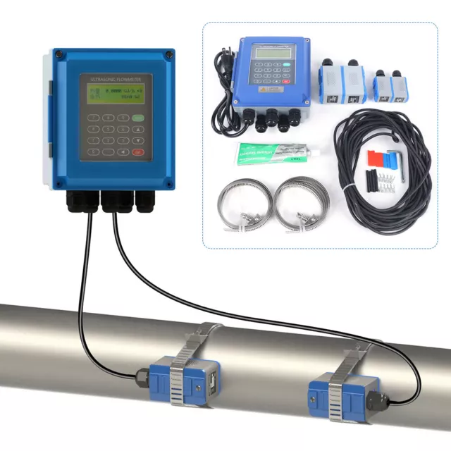 TUF-2000B Ultrasonic Flowmeter TM-1 TS-2 Transducer Liquid Flow Meter + SENSOR
