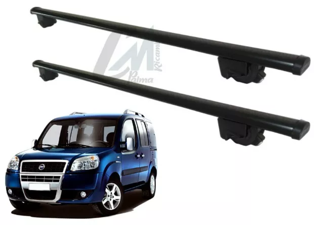 Iron130+Sm03 Barre Portatutto Portapacchi Farad Nere Fiat Doblo' 2 Dal 2010>