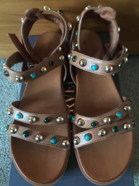 CARVELA KINGSTON TAN Leather Sandals Size UK 4 EU 37 BNWB