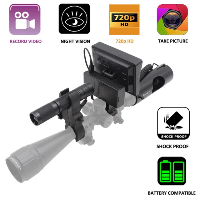 4.3inch Infrared Night Vision Scope Hunting Sight 32GB Video Camera Battery 400M