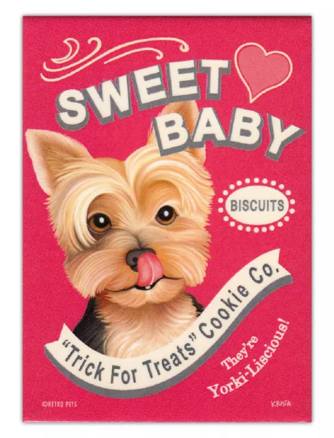 Retro Perros Refrigerador Imanes - Yorkshire Terrier (Yorkie) Galletas - Arte