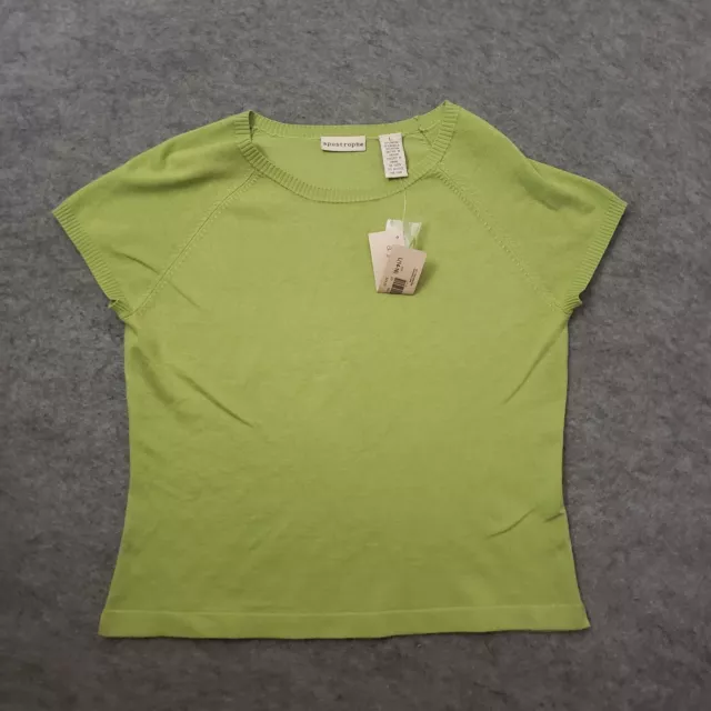 NEW Apostrophe Shirt Womens Large Short Sleeve Green Top Basic Casual Ladies