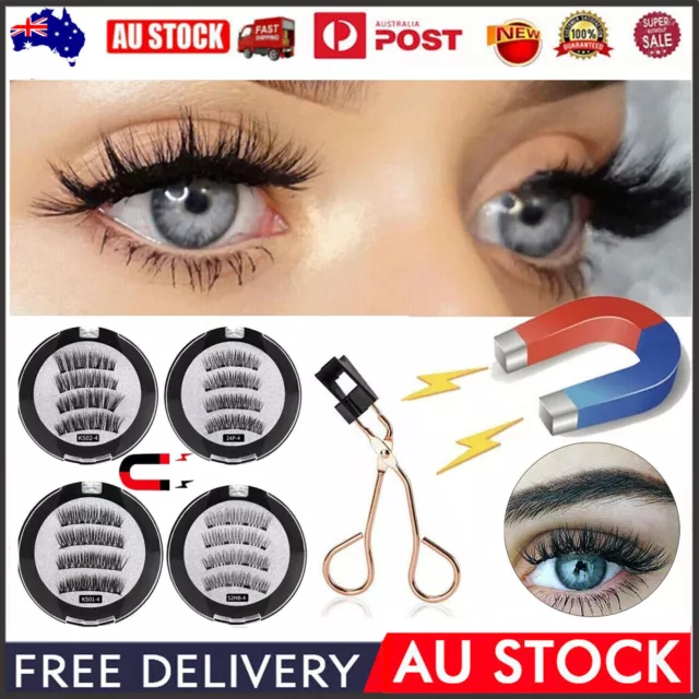 3D Reusable Magnetic False Eyelashes Set False Eye Lashes Curler Clip Tool Kits