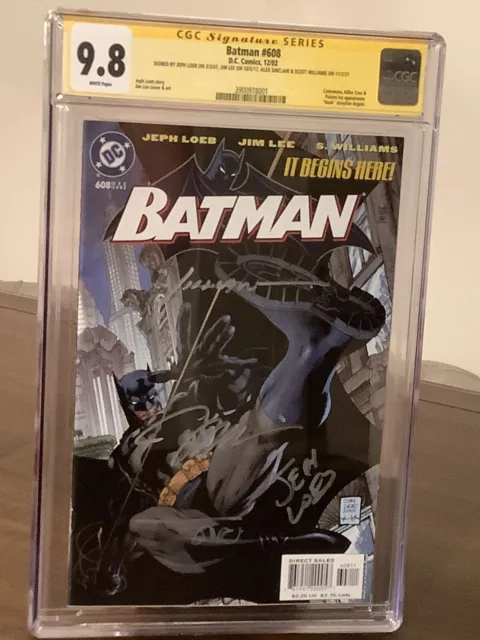 Batman 608 CGC 9.8 SIGNED By Jeph Loeb-Jim Lee-Scott Williams-Alex Sinclair RARE