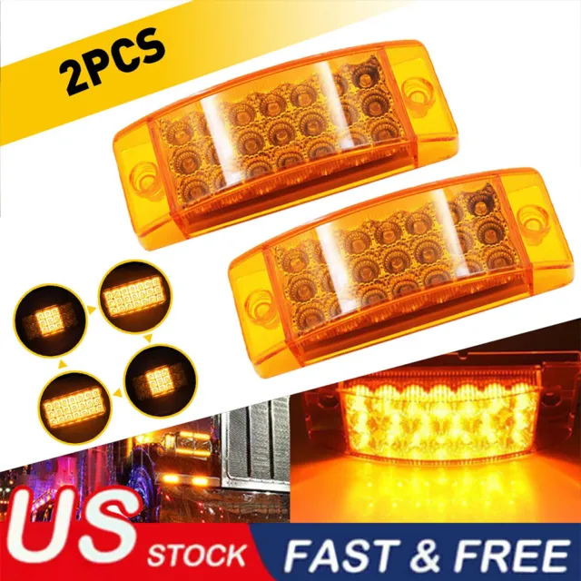2X BAY9S H21W LED Car Light Amber Yellow Orange Side Marker Turn
