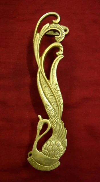 Peacock Design Door Handle Hand Carved Peafowl Home Door Decor Handle Gift VR226