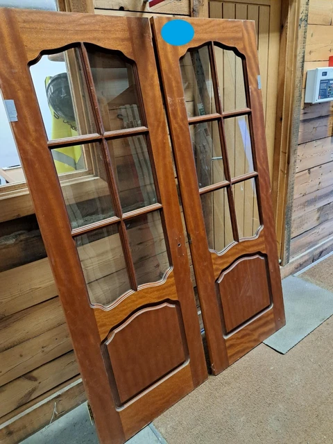 Reclaimed Mahogany door / Panel Glazed REF100 / french doors double