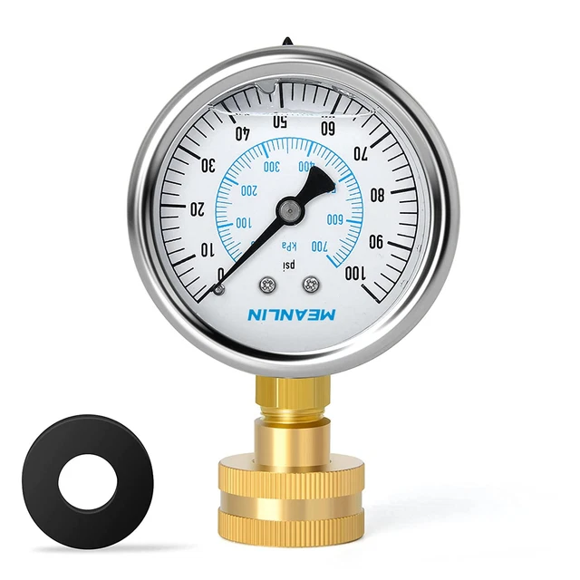 0~100Psi Stainless Steel Frame 3/4" Female 2.5" FACE DIAL Liquid Filled Pressure