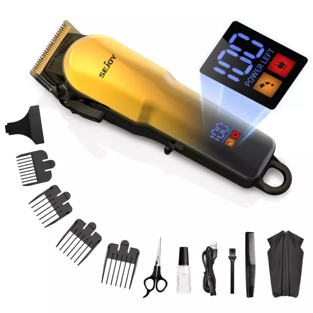 SEJOY Professional Hair Clippers Cordless Beard Trimmer Barber Hair Cutting Kit