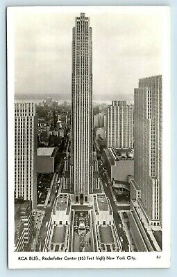 Postcard RCA Bldg Rockefeller Center (853 feet high) New York City 1946 RPPC S99