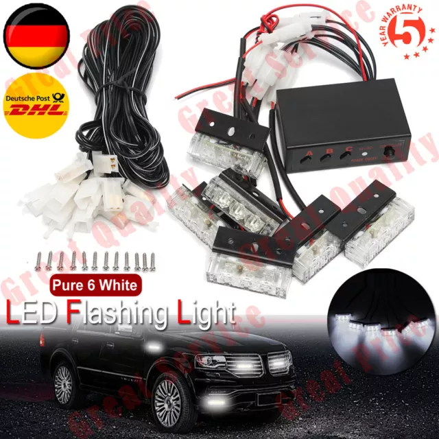 6X 3 LED Gelb Auto KFZ Flashlight Blitzlichter Blink Warnleuchte  Beleuchtung DHL EUR 19,31 - PicClick DE