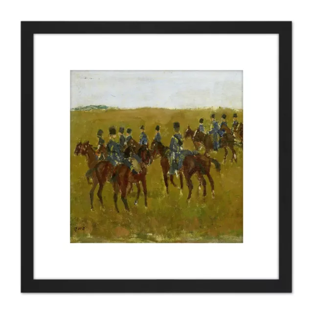 Breitner Artillery Maneuver Army Horse Painting Square Framed Wall Art 8X8 In