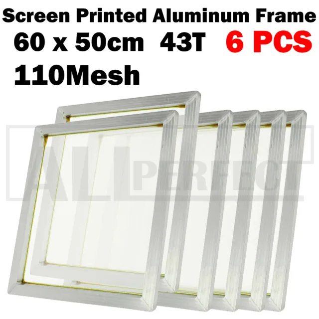 6PCS Aluminum Alloy Silk Screen Printing Frame With 43T 110M Mesh 60 x 50CM Z