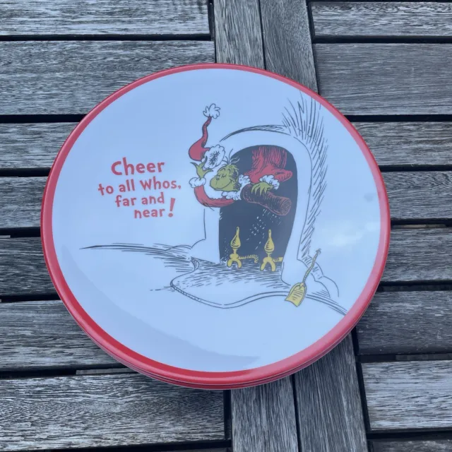 Pottery Barn Kids Dr. Seuss's The Grinch Melamine Plates Set/3 Christmas NWOB