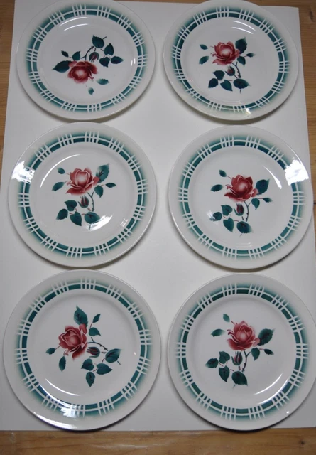 Série de 6 assiettes plates fauves à rayures Digoin Sarreguemines 