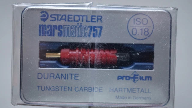 Original STAEDTLER Zeichenkegel 0,18 mmHartmetall mit vergoldeter Spitze NEU/OVP