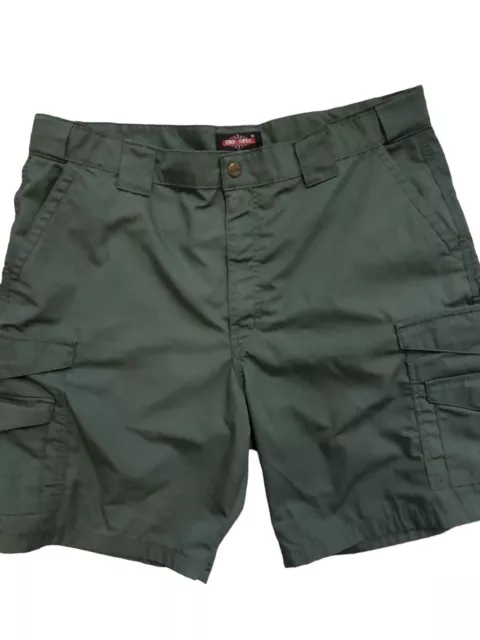 TRU-SPEC Cargo Shorts Mens 40 Green Tactical Pockets Elastic Hip Bands