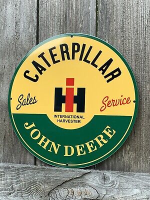John Deere Caterpillar International Harvester Heavy Steel Sign Vintage Style
