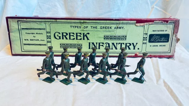 Britains Greek Infantry, No. 171 with Original Box with Extra Figures