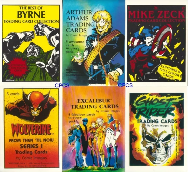Marvel - Adams Byrne Zeck Excalibur Ghost Rider Wolverine - 6 Rare Header Cards