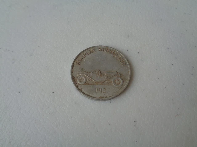 SUNOCO 1912 SIMPLEX Speedster Token Coin DX Antique Car Series Vintage
