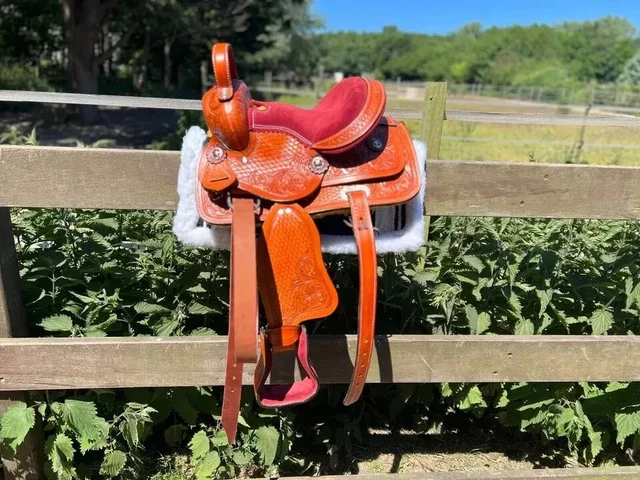Selle Western Enfant Cuir 8" Pour Poney - Ensemble Complet - Sazaar Tack