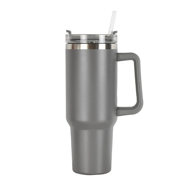 40 oz Stanley Cup Dupe Straw Lid Insulated Stainless Steel Water Bottle Tumbler