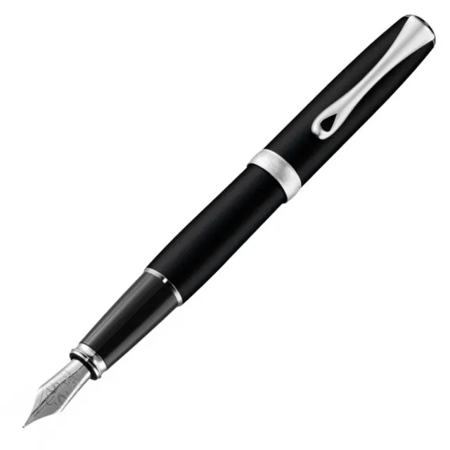 Diplomat Excellence A2 Fountain Pen - Lapis Black Matte Chrome Medium  D40204025