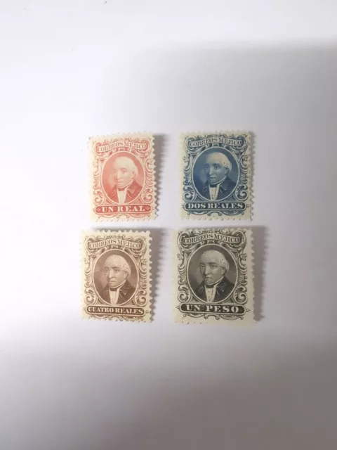 Set Of 4 1863 Mexico Stamps # 14-17 Mint Hinged Post Mexico Nice Lot Post B173