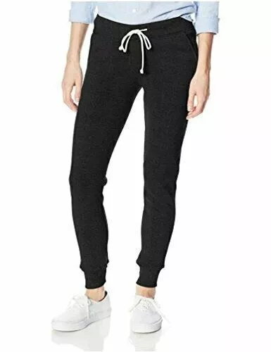 Alternative 256345 Women's Eco-Fleece Slim Fit Jogger Pant Black Size M