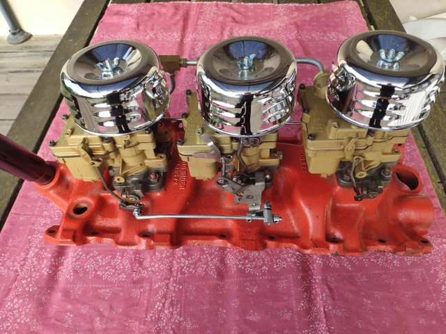 PIECES AUTOMOBILE ANCIENNE Chevrolet Carburateur Tri Power EUR 1.500,00 ...