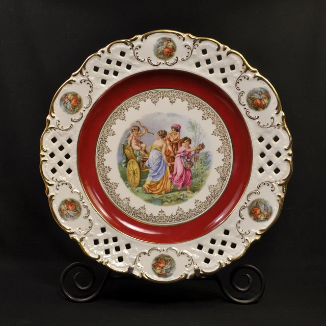 Bavaria Winterling Charger Plate Greek Goddesses Fragonard Love Scenes GOLD 1950