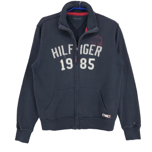 Tommy Hilfiger Uomo Cerniera Intera Blu Maglione Cardigan Maglione Taglia S