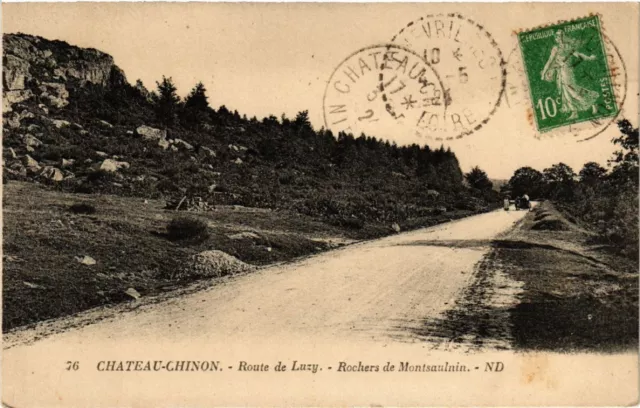 CPA AK CHATEAU-CHINON - Route de LUZY - Rochers de Montsaulnin (456664)