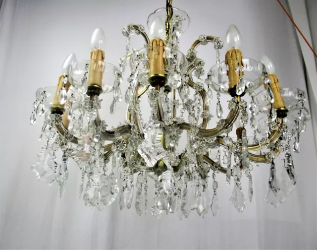 Impressive French Marie Therese Octopus Chandelier Prisms 12 arm 13 lights WOW