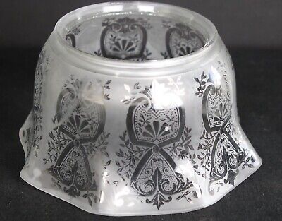 Beautiful Antique Acid Etched Glass Gas Or Oil Lamp Shade