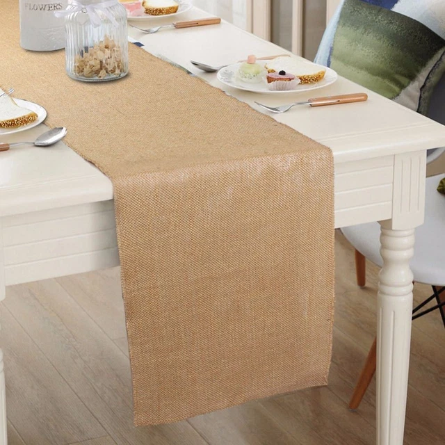 Iuta Runner da Tavolo Corridori Finto Lino Rustico Iuta Matrimonio Decorazione