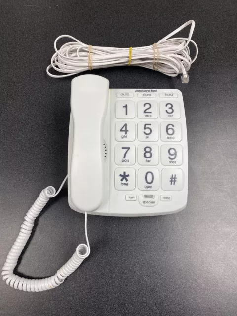 Packard Bell PB300WH Big Button Phone for Elderly Seniors Landline Corded Phone