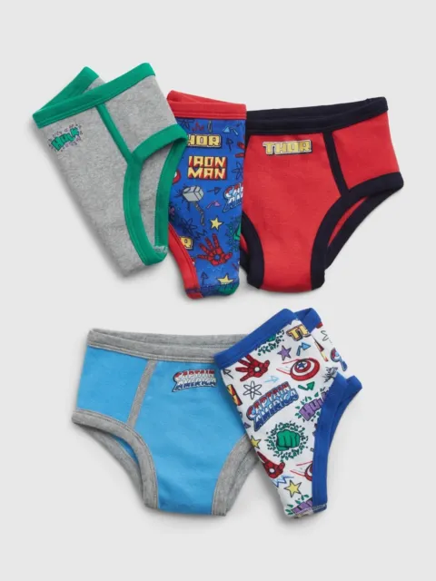 NEW GAP Toddler Marvel Superhero Organic Cotton Underwear Briefs 5-Pack 2-3YRS