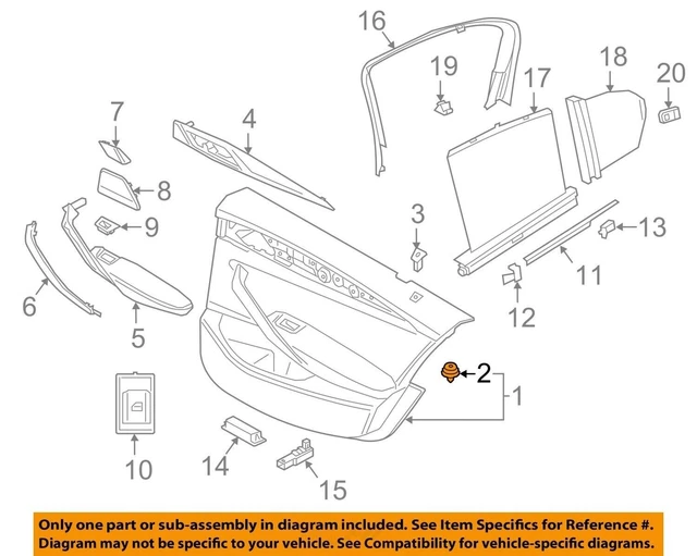 For BMW OEM 2018 X3 Front Door-Door Trim Panel Clip 51417325082