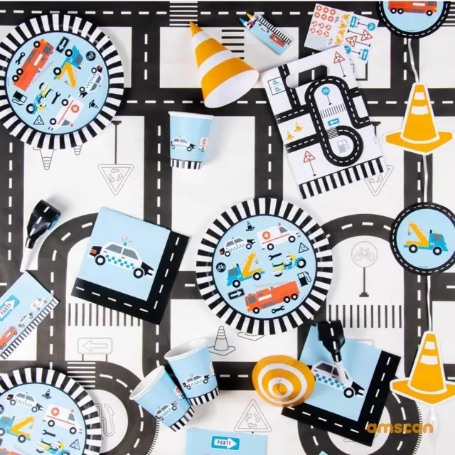 Amscan 9906585 - On the Road Birthday Party Paper Loot Bags - 8 Pack Large Loot 3