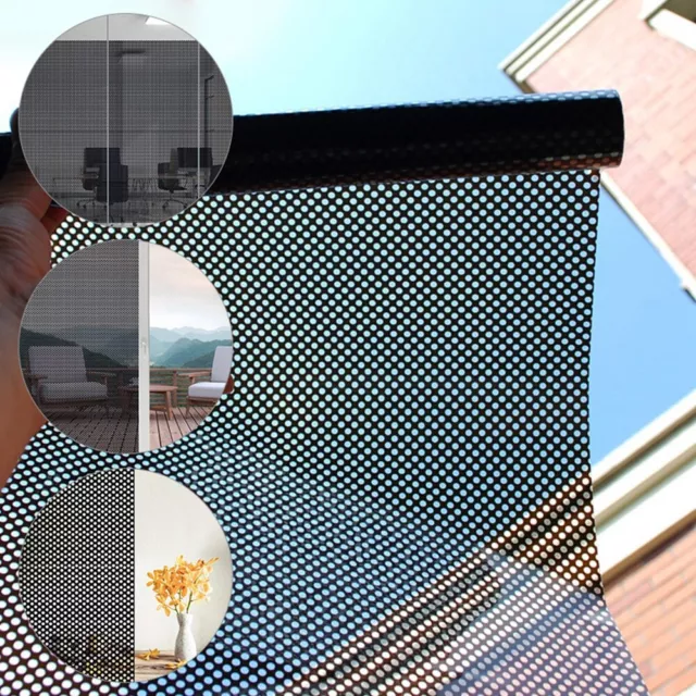 Self-adhesive Mesh Window Film Sun Sticker Darkening Office Window Glass Sticker