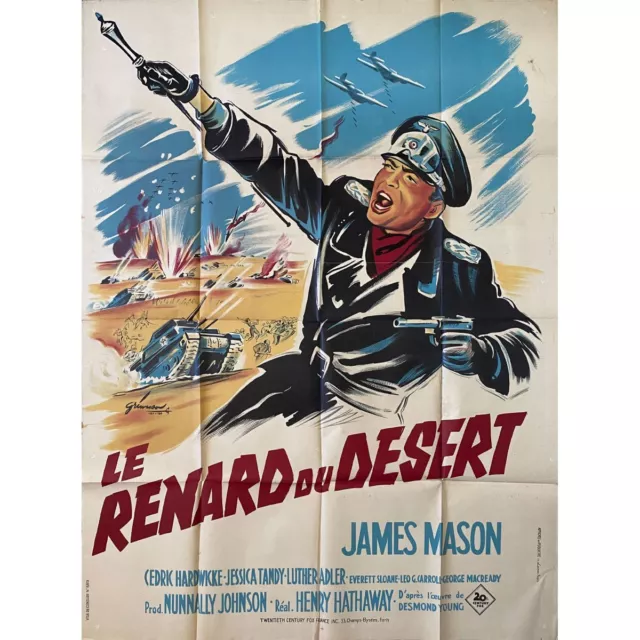 LE RENARD DU DESERT Affiche de film  - 120x160 cm. - 1951 - James Mason, Henry H