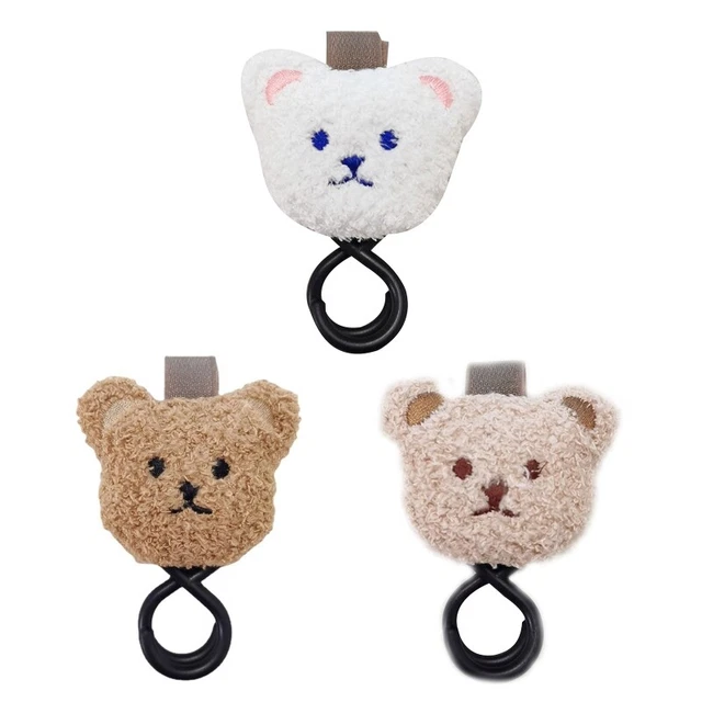 Cartoon Plush Bear for Baby Stroller Hook Hanger Wheelchair Car C