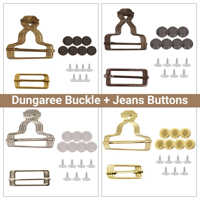 Tri-Glide Latzhose Schnalle mit Jeans Knöpfe zum Selbermachen für Denim Jacken Mantel Overall