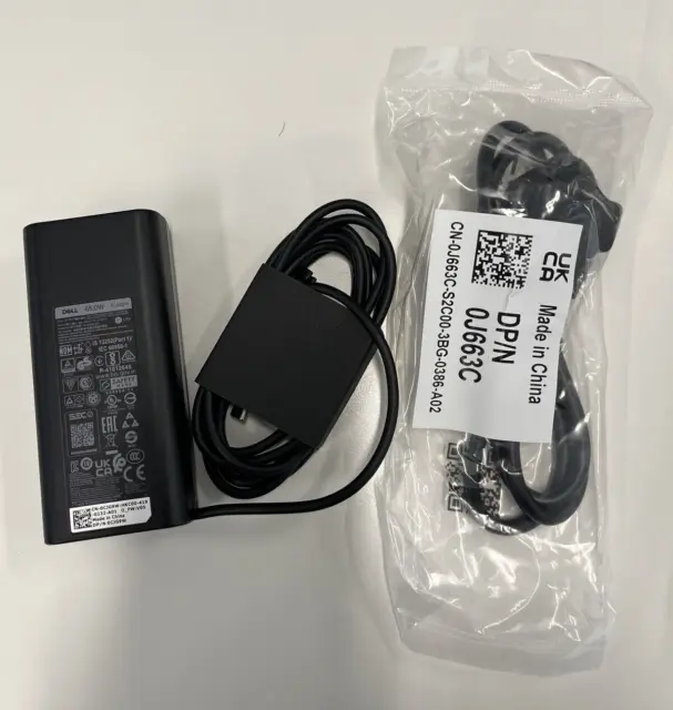 New Genuine Dell Latitude USB-C 65W Charger 0CJG9W