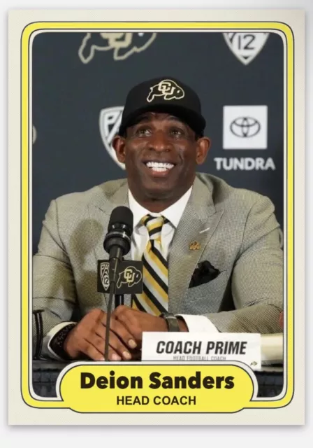 Deion Sanders Colorado Buffaloes Coach Prime Custom Made Retro Style Art Card