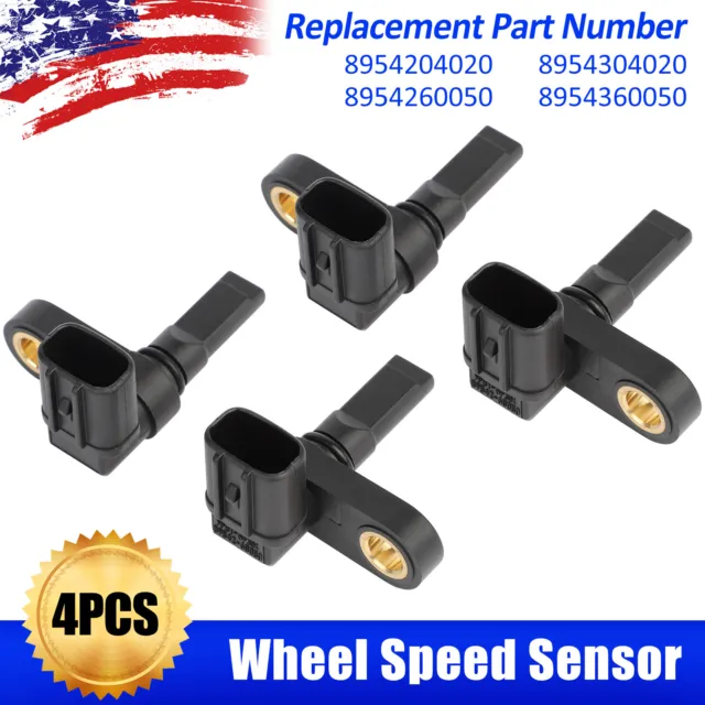 4pcs ABS Wheel Speed Sensors Front & Rear/Right & Left For Toyota 4Runner Tacoma