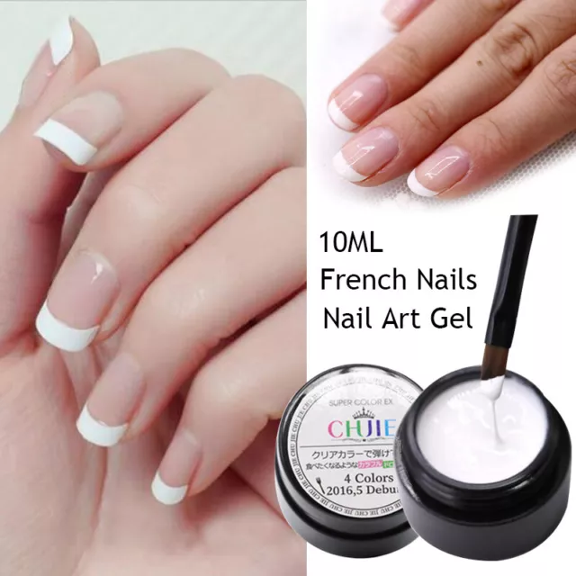 10ml Maniküre Weiß Nagellack Deko French Line Gel Langhaltend Schnell Trockn ❤️